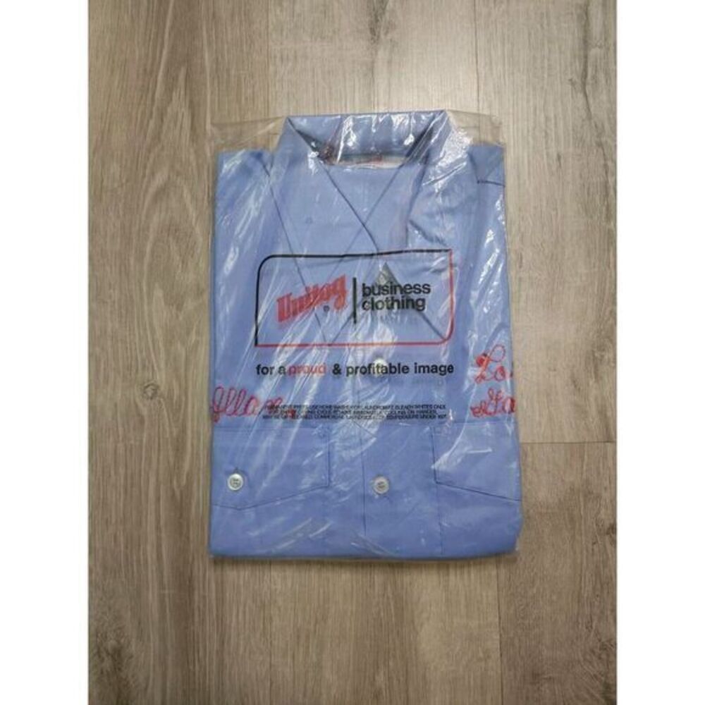 Vintage Unitog Chain Stitch Gas Station‎ Uniform Short Sleeve Shirt Mens 15-15.5